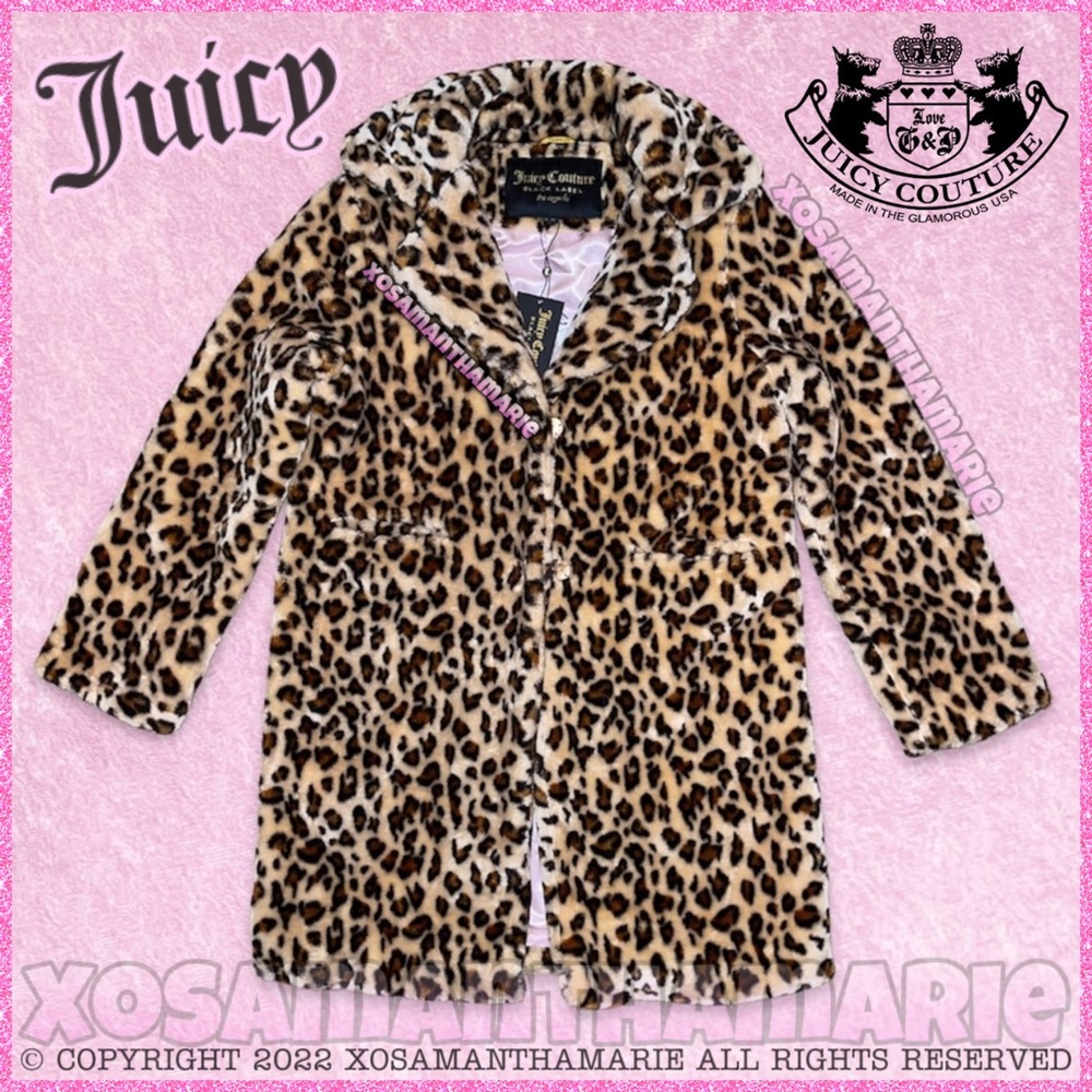 Juicy Couture Leopard Faux Fur Jacket